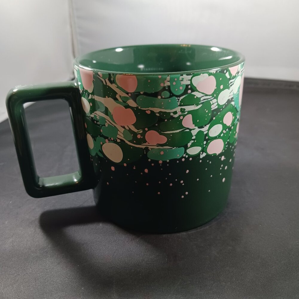 Starbucks Marble Forest Green Ceramic Coffee Tea Mug Cup 12 oz